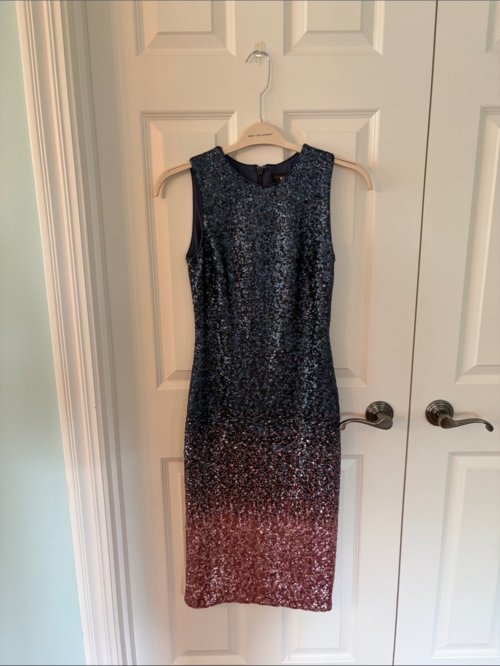 Slate & Willow Navy to Rose Sequin Midi Dress